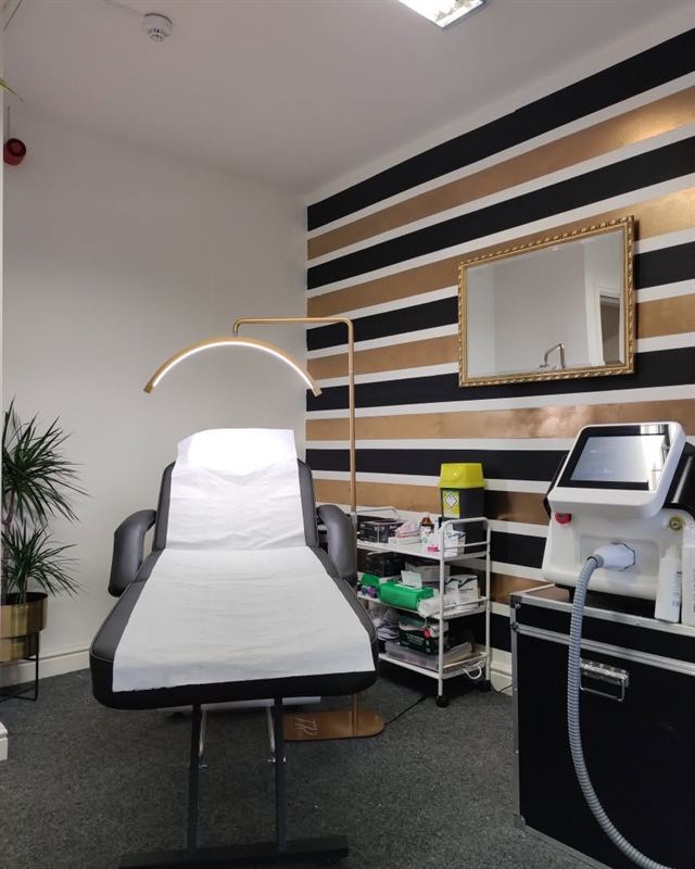 Treatment room at Queens Aesthetics, Chesterfield